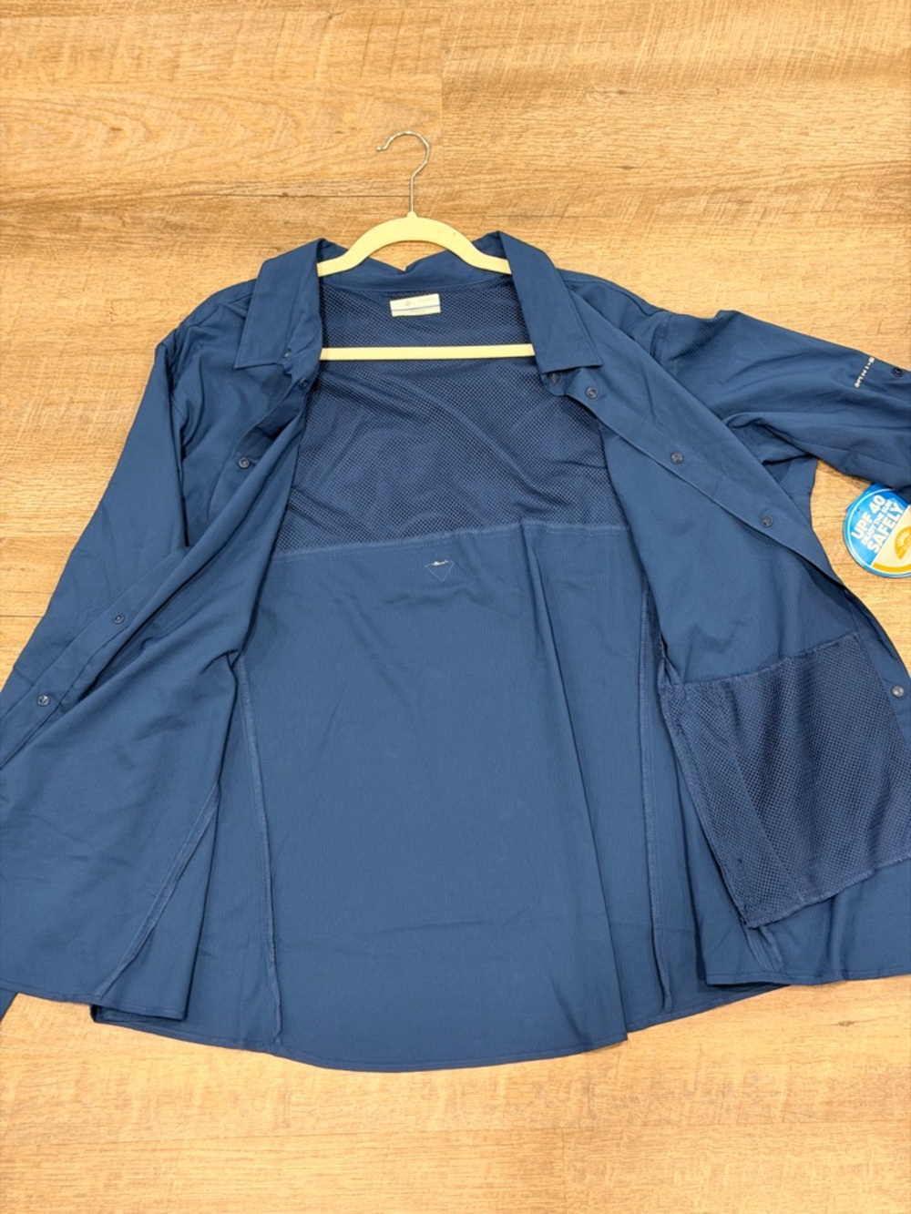 Columbia Tamiami Long Sleeve Shirt Womens 3X Plus Size UPF 40 Fishing NWT Navy - Picture 9 of 11